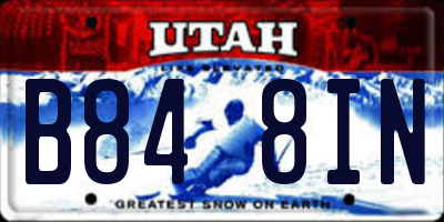 UT license plate B848IN