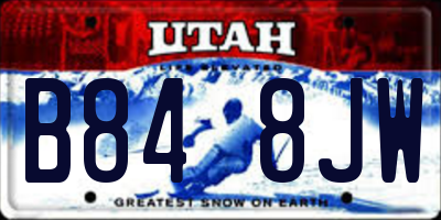 UT license plate B848JW