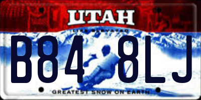 UT license plate B848LJ