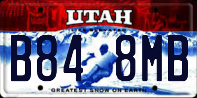 UT license plate B848MB
