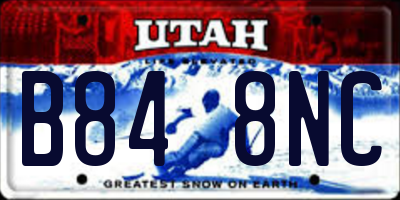 UT license plate B848NC