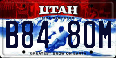 UT license plate B848OM