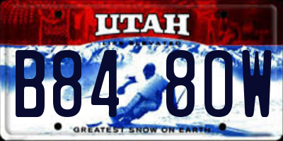 UT license plate B848OW