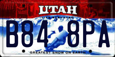 UT license plate B848PA