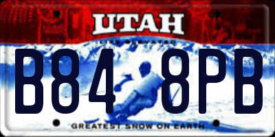 UT license plate B848PB