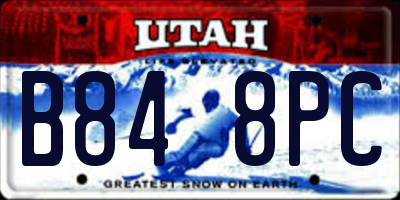 UT license plate B848PC