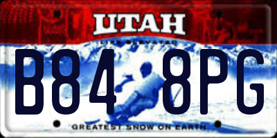 UT license plate B848PG