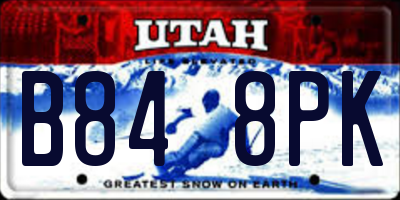 UT license plate B848PK