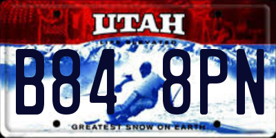 UT license plate B848PN