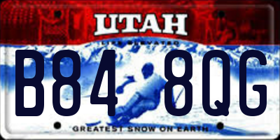 UT license plate B848QG