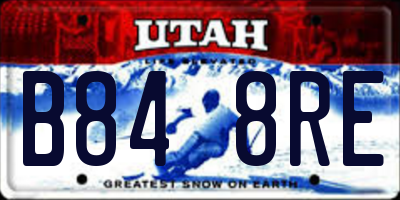 UT license plate B848RE