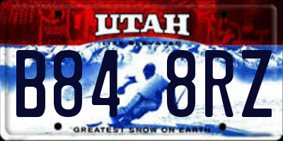 UT license plate B848RZ