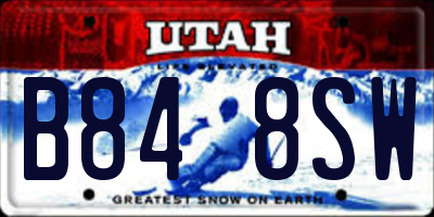 UT license plate B848SW