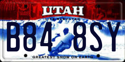 UT license plate B848SY