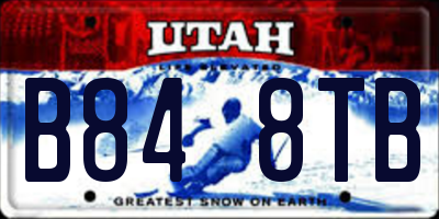 UT license plate B848TB