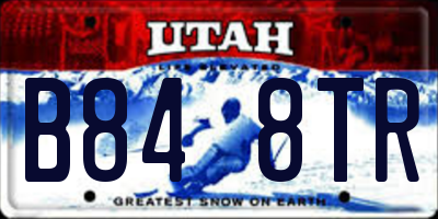 UT license plate B848TR