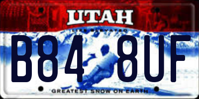 UT license plate B848UF