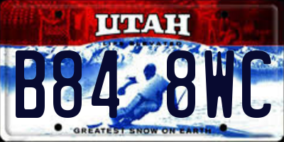 UT license plate B848WC