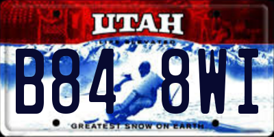 UT license plate B848WI