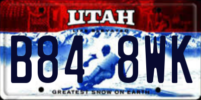 UT license plate B848WK