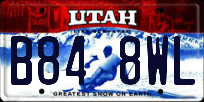 UT license plate B848WL