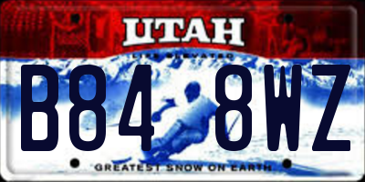 UT license plate B848WZ
