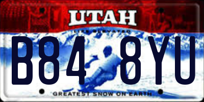 UT license plate B848YU