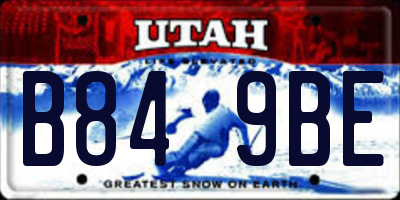 UT license plate B849BE