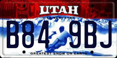 UT license plate B849BJ
