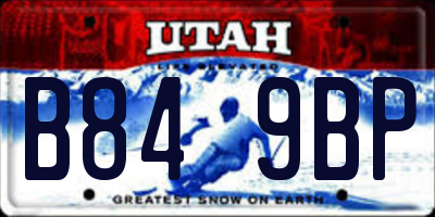 UT license plate B849BP