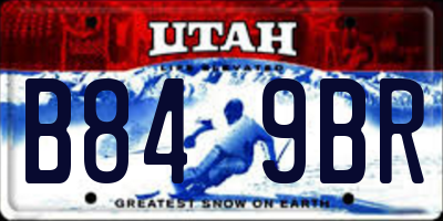 UT license plate B849BR