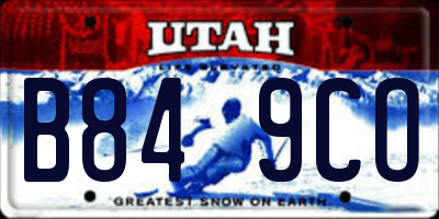 UT license plate B849CO