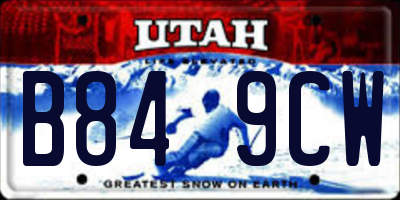 UT license plate B849CW