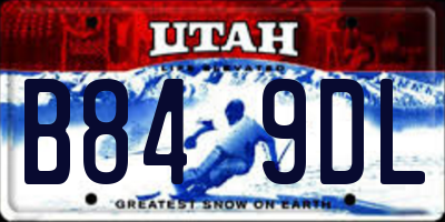UT license plate B849DL