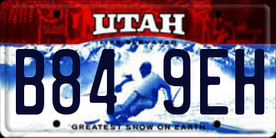 UT license plate B849EH