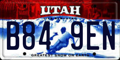 UT license plate B849EN