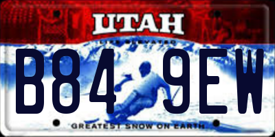 UT license plate B849EW