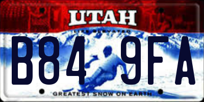 UT license plate B849FA