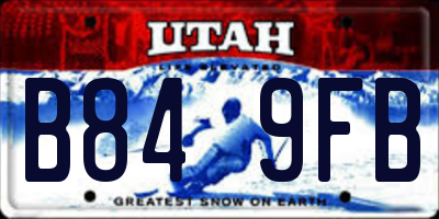 UT license plate B849FB