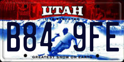 UT license plate B849FE