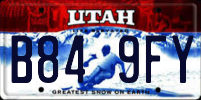 UT license plate B849FY
