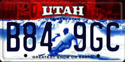 UT license plate B849GC