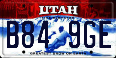 UT license plate B849GE