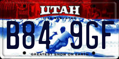 UT license plate B849GF