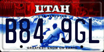 UT license plate B849GL