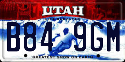 UT license plate B849GM