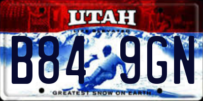 UT license plate B849GN