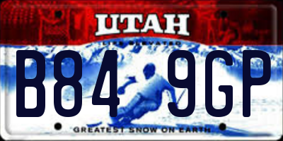UT license plate B849GP