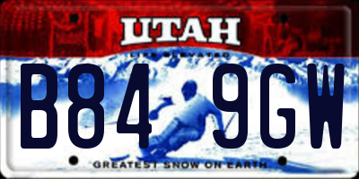 UT license plate B849GW