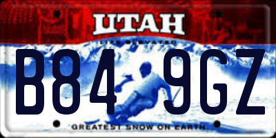 UT license plate B849GZ